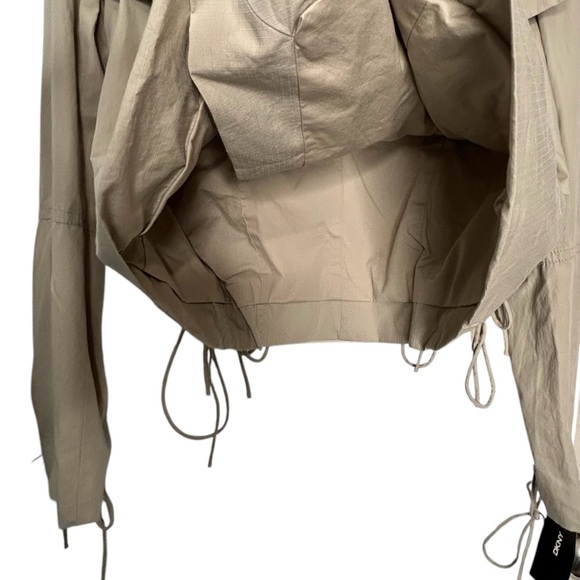 DKNY NWT Tan/Chino Moto style Cotton Blend Fall/Spring Jacket W/Lacing Details 8 - Picture 7 of 14